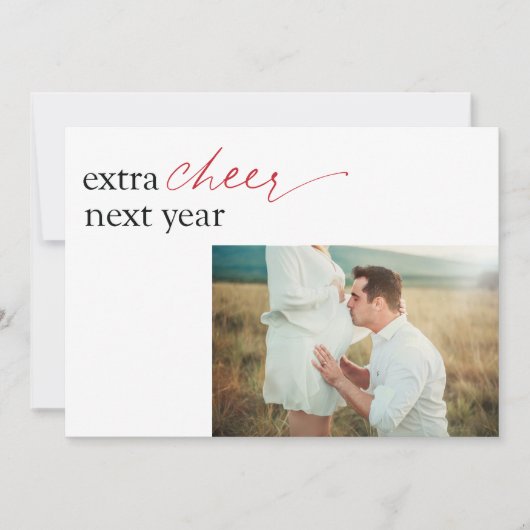 妊娠告知サプライズフラットホリデーカード シーズンカード (正面)