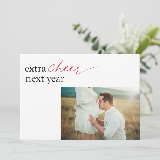 妊娠告知サプライズフラットホリデーカード シーズンカード (スタンド正面)