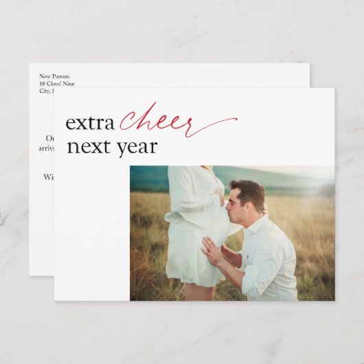 妊娠告知サプライズホリデーハガキ シーズンポストカード (正面/裏面)