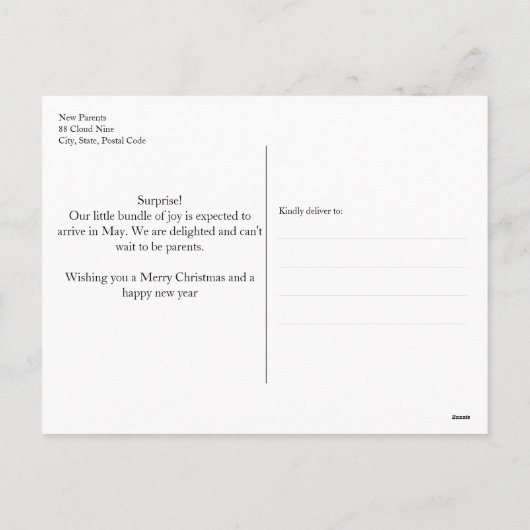 妊娠告知サプライズホリデーハガキ シーズンポストカード (裏面)