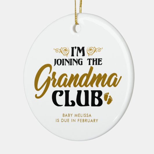 妊娠告知ソノグラムおばあちゃんの記念品 セラミックオーナメント (左)