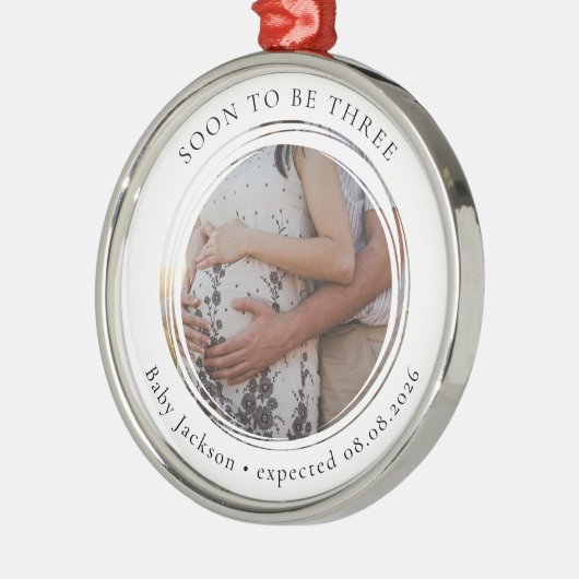 妊娠告知フォトキープサケ メタルオーナメント (左)