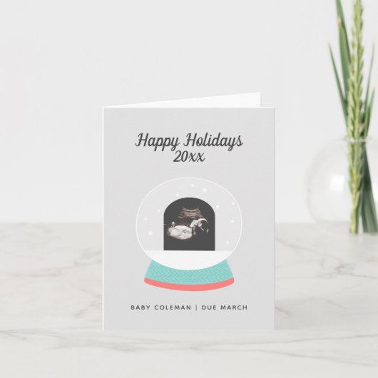 妊娠告知ベビーソノグラムホリデーカード シーズンカード (正面)