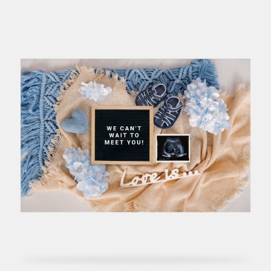 妊娠告知ベビー歓迎カード,性別 アクリルサイン (正面)