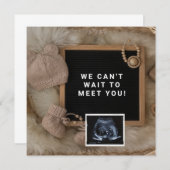 妊娠告知ベビー歓迎カード，性別 招待状 (正面/裏面)