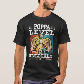 妊娠告知ポッパレベルのロック解除されたビデオ Tシャツ