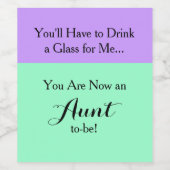 妊娠告知ワインラベル – おばさん ワインラベル (シングルラベル)