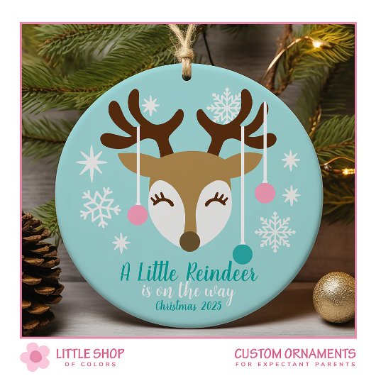 妊娠告知新生児パーソナライズされた写真 セラミックオーナメント