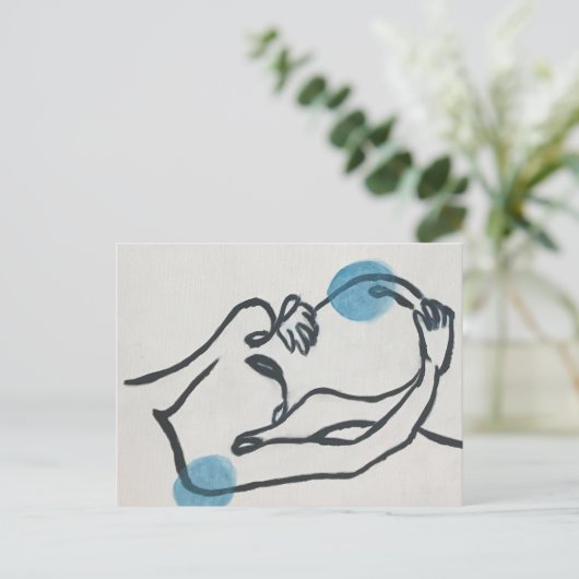 妊娠告知男の赤ちゃん ポストカード (スタンド正面)