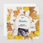 妊娠告知秋紅葉リース 案内状 (正面/裏面)