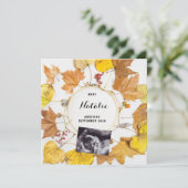 妊娠告知秋紅葉リース 案内状 (スタンド正面)