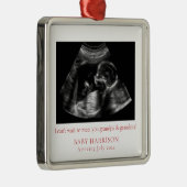妊娠告知Ultrasound写真クリスマス メタルオーナメント (右)