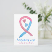 妊娠喪失認識 リボンアート ポストカード (スタンド正面)