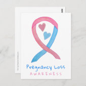 妊娠喪失認識 リボンアート ポストカード (正面/裏面)