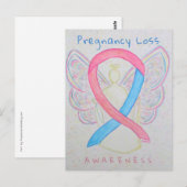 妊娠喪失認識 リボン カスタム ポストカード (正面/裏面)