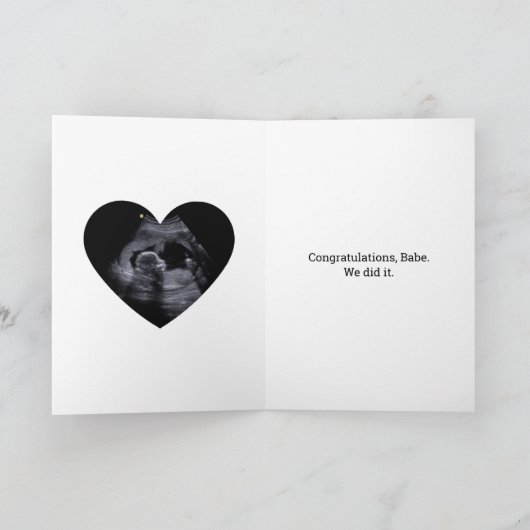 妊娠報告 おめでとう（夫へ) カード (内部)