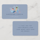 妊娠女性出産コーチイラストレーション 自然 名刺 (正面/裏面)