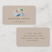妊娠女性出産コーチイラストレーション 自然 名刺 (正面/裏面)