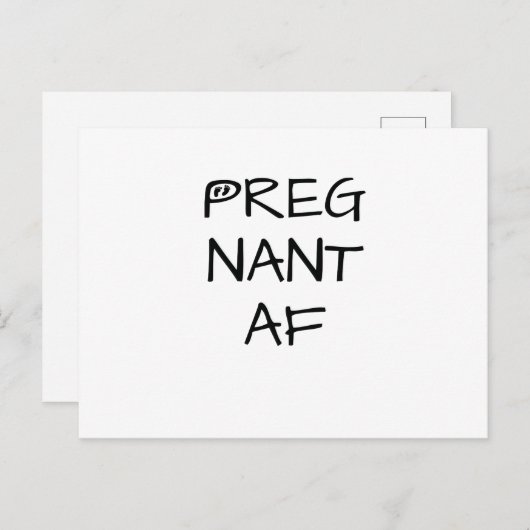 妊娠妊婦のおもしろいAF女性 案内ポストカード (正面/裏面)