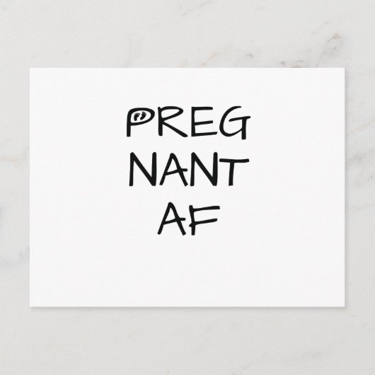 妊娠妊婦のおもしろいAF女性 案内ポストカード (正面)
