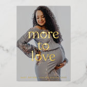 妊娠妊婦の写真金箔の発表 箔招待状 (正面)