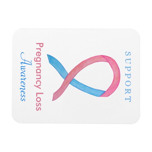 妊娠損失認識度リボンカスタムアートマグネット マグネット (横)