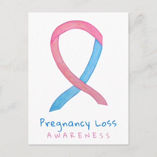 妊娠損失認識 リボン アート ポストカード (正面)