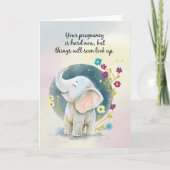 妊娠支援と勇気付けられるかわいい象 カード (正面)