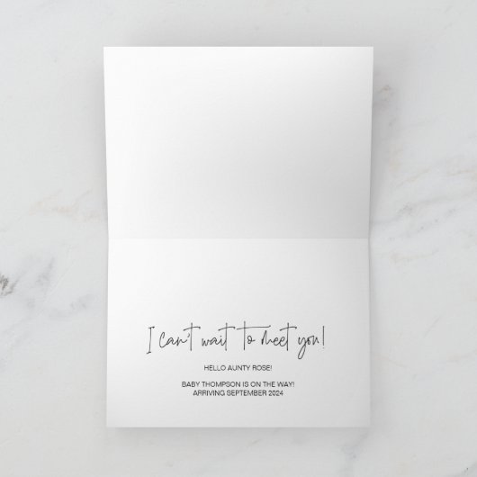 妊娠新生児が家族や友人に明らかにする カード (内部)