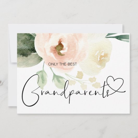妊娠明け方の祖父母新生児ピンクフローラ カード (正面)