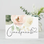 妊娠明け方の祖父母新生児ピンクフローラ カード (スタンド正面)