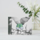 妊娠来児の発表の靴 ポストカード (スタンド正面)