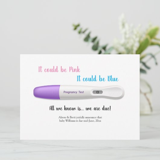 妊娠検査の告知カード 招待状 (スタンド正面)