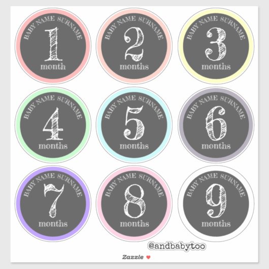 妊娠毎月のベビーバンプシール シール (シート)