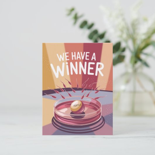 妊娠発表で笑いを誘った優勝者 ポストカード (スタンド正面)