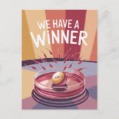 妊娠発表で笑いを誘った優勝者 ポストカード (正面)