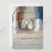 妊娠発表による二つの足による成長 案内状 (正面)