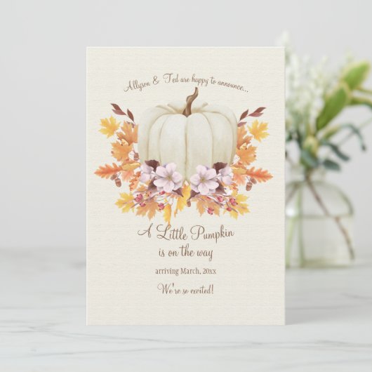 妊娠発表の途中の小さなかぼちゃ 案内状 (スタンド正面)