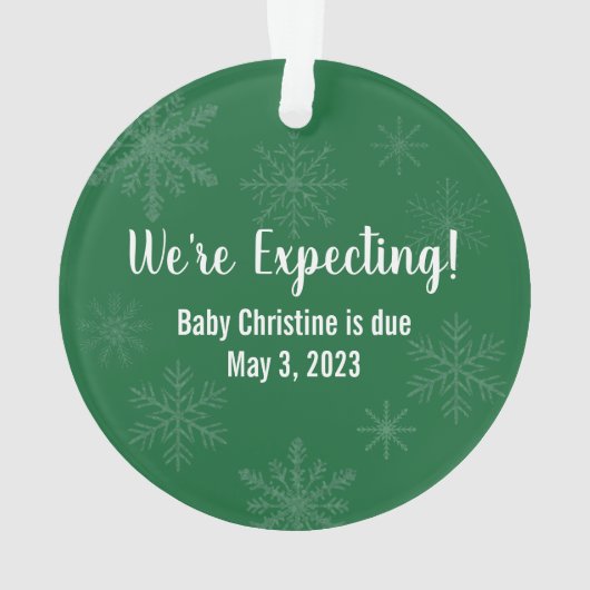 妊娠発表オーナメント、オパエスト。 オーナメント (裏面)