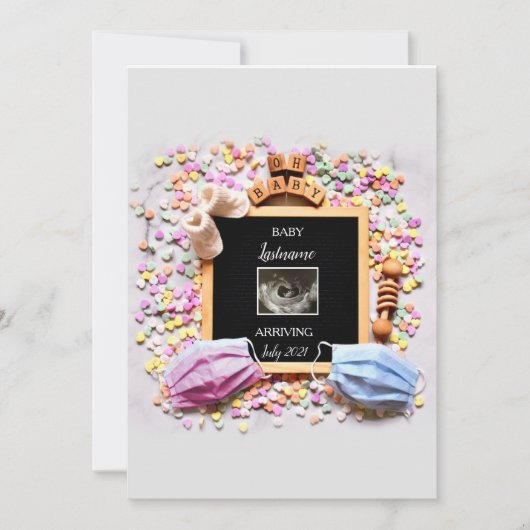 妊娠発表カード 招待状 (正面)