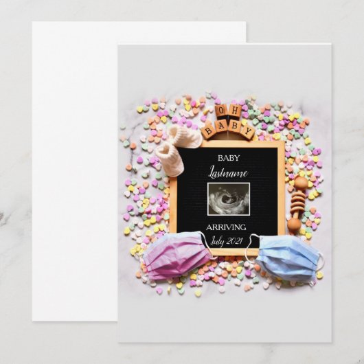 妊娠発表カード 招待状 (正面/裏面)