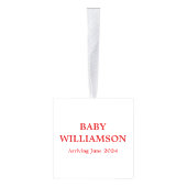 妊娠発表ホリデー超音波写真 キューブオーナメント (右)