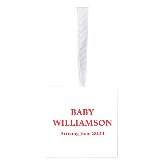 妊娠発表ホリデー超音波写真 キューブオーナメント (右)