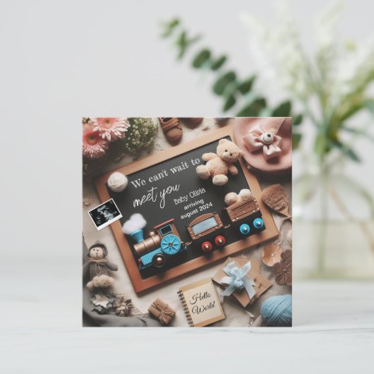 妊娠発表列車をテーマにしたソーシャルメディア 案内状 (スタンド正面)