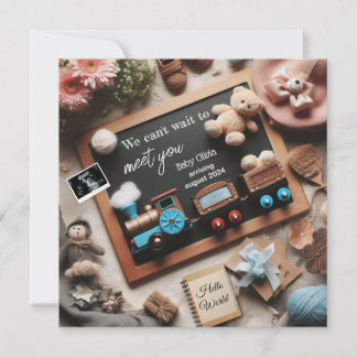 妊娠発表列車をテーマにしたソーシャルメディア 案内状