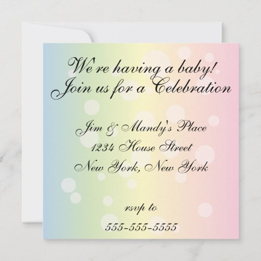 妊娠発表招待 招待状 (裏面)