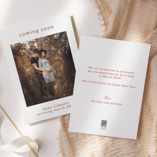 妊娠発表来の近いホリデーカード シーズンカード