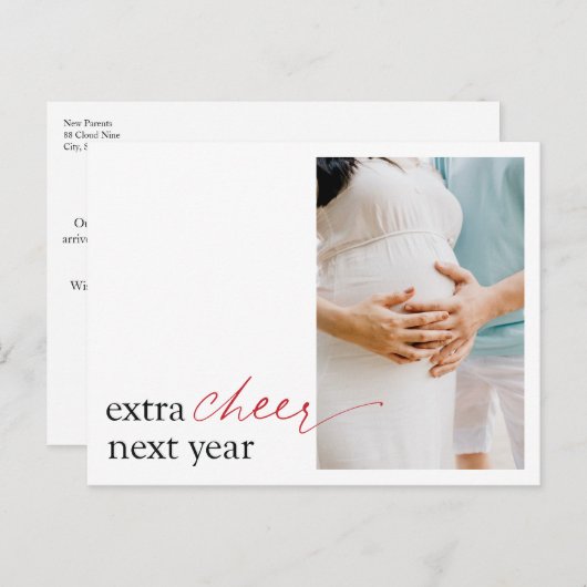 妊娠発表驚きポートレートはがき シーズンポストカード (正面/裏面)