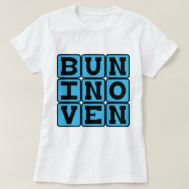 妊娠発表 オーブンにパン(ブルー) Tシャツ