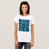 妊娠発表 オーブンにパン(ブルー) Tシャツ (正面フル)